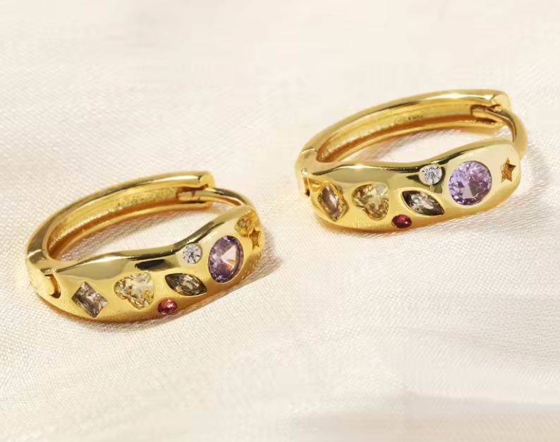 Confetti Galaxy Huggie Hoop Earrings