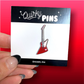 Glitter 80s Electric Guitar Enamel Pin