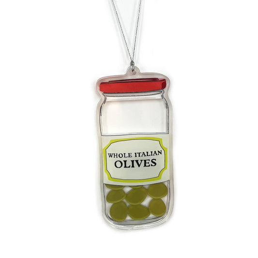 Jar of Olives Shaker Christmas Ornament
