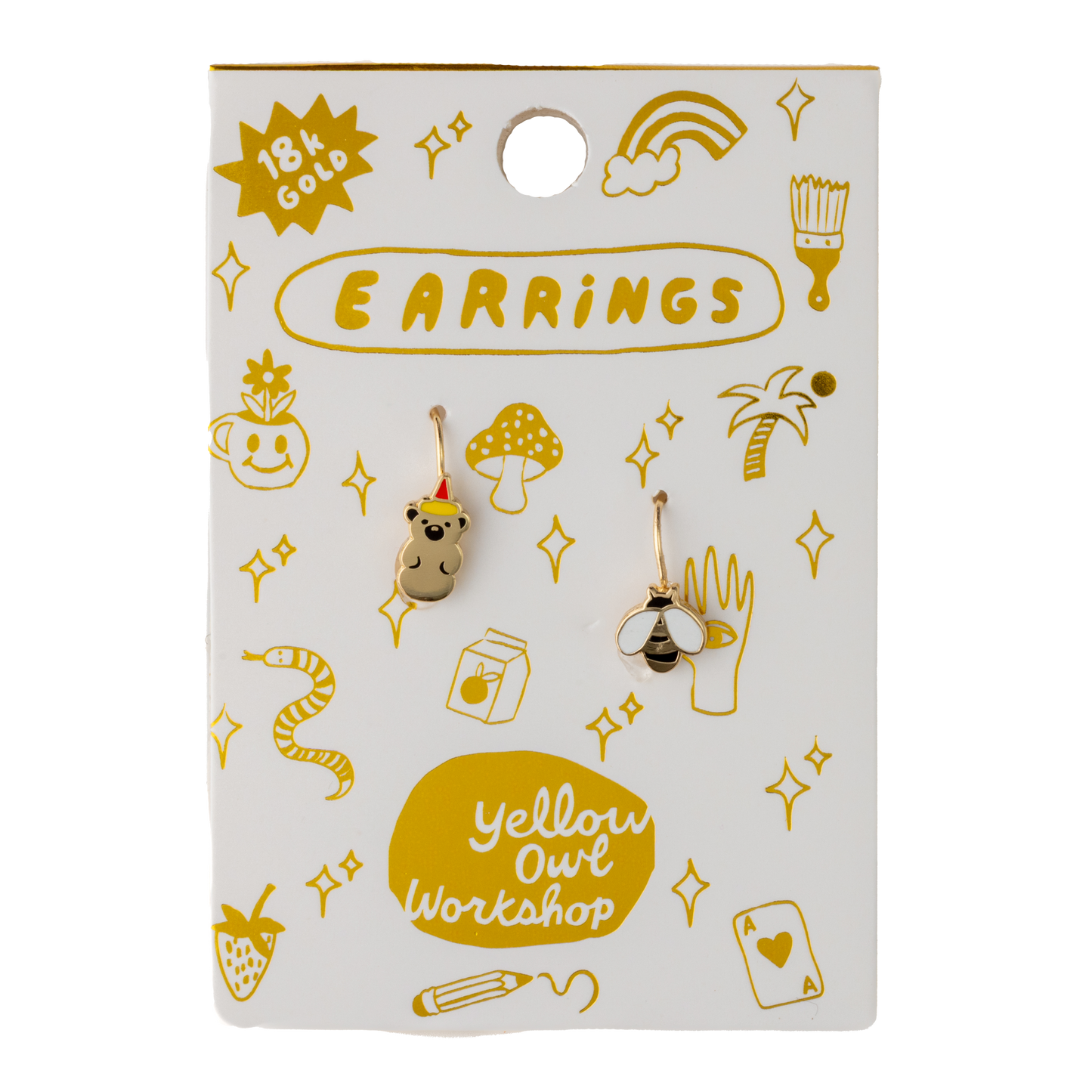 Honey Bee & Honey Bear Earrings