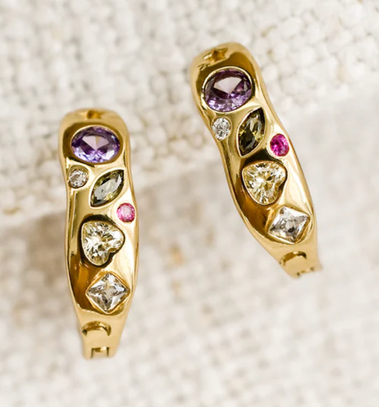 Confetti Galaxy Huggie Hoop Earrings