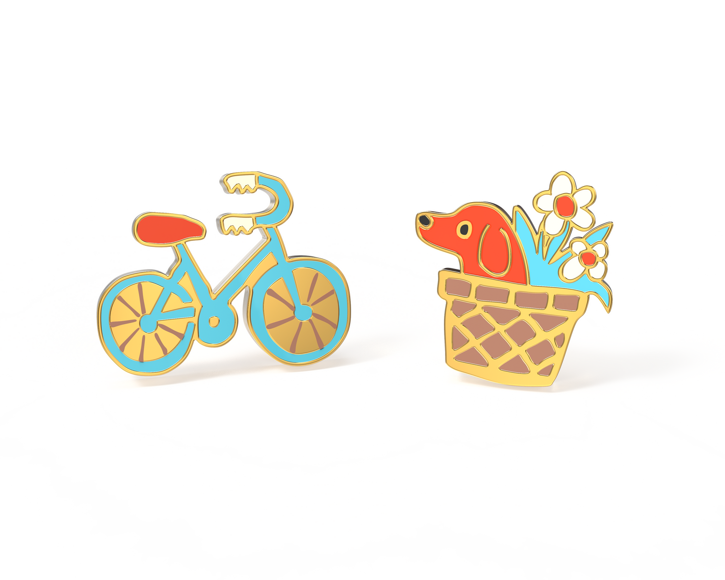 Bike & Basket Earrings 