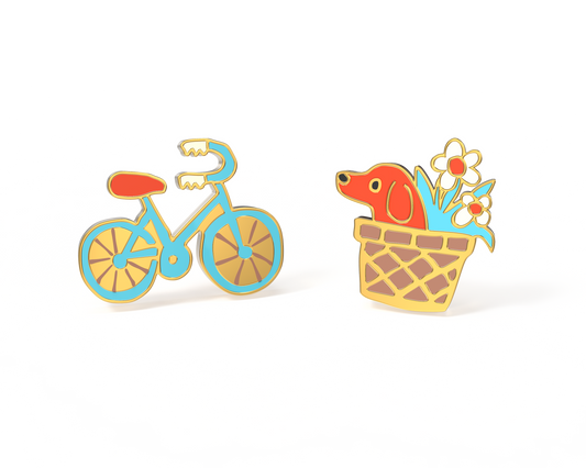 Bike & Basket Earrings 