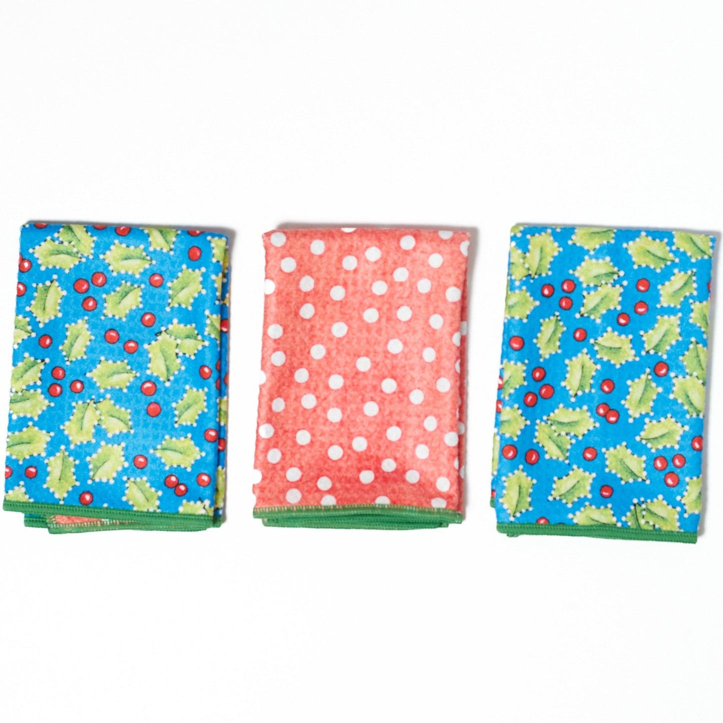Christmas Holly Mighty Mini Towel (Set of 3) Reversible