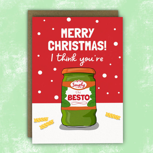 Funny Christmas Card - Simply the Pesto Pasta Card