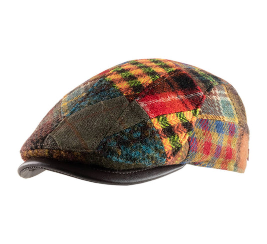 The Bright Patchwork with Leather Brim Cap by Alfonso D'Este