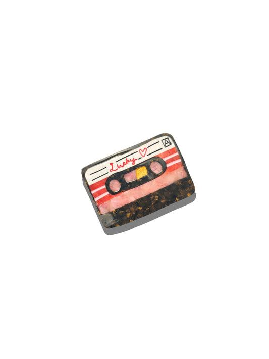 Hand-painted Lucky Cassette Claw Hair Clip