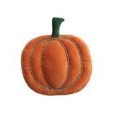 Woven Cotton Velvet Pumpkin Shaped Halloween Pillow