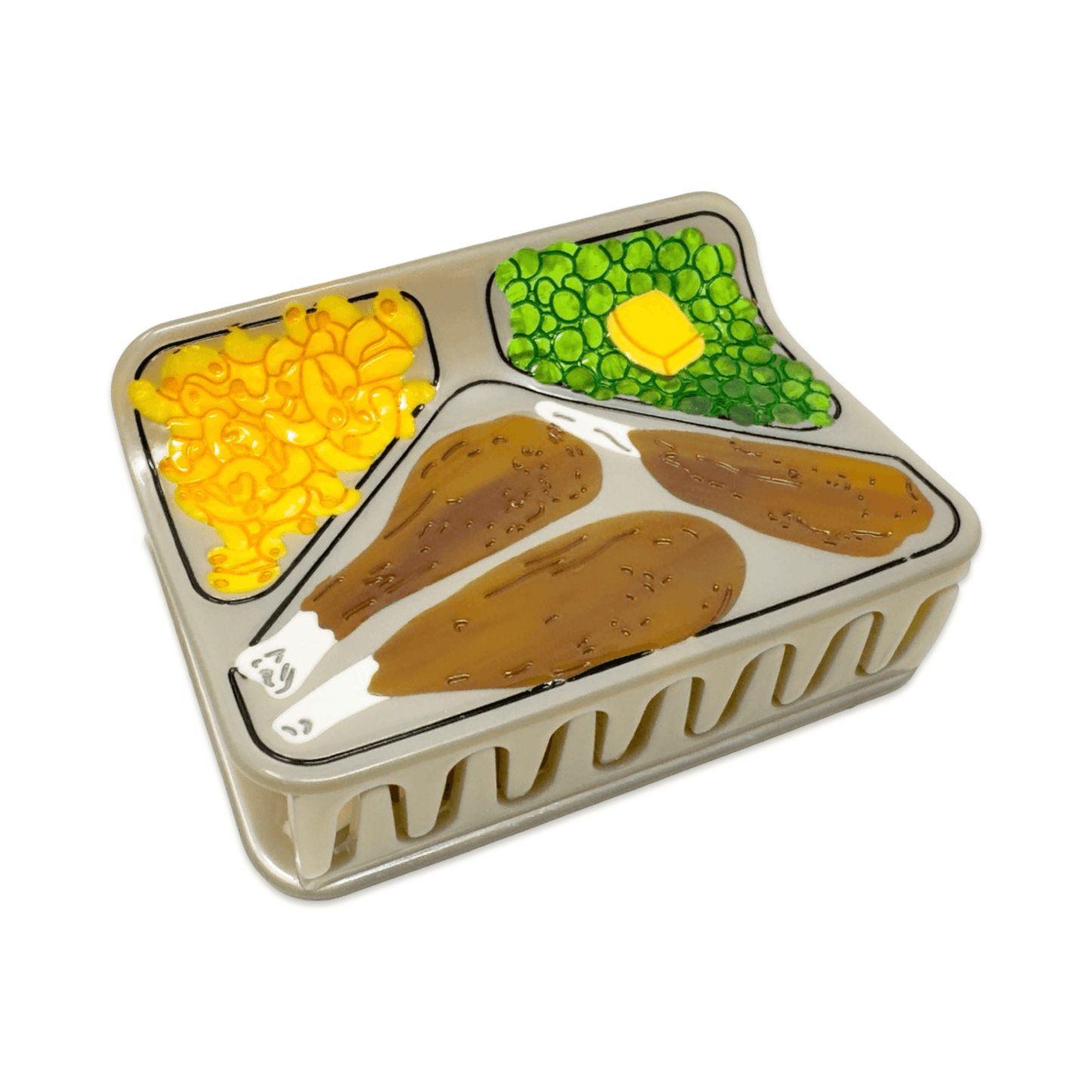 Large TV Dinner Hair Claw Clip