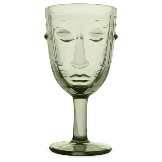 Green Face Wine Glass