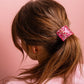 Pink + Silver Confetti Ponytail Holder