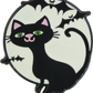 Enamel Pin - Black Cat With Bats On Glow In The Dark Moon