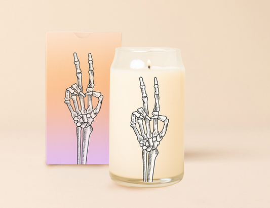 Glass Skeleton Candle