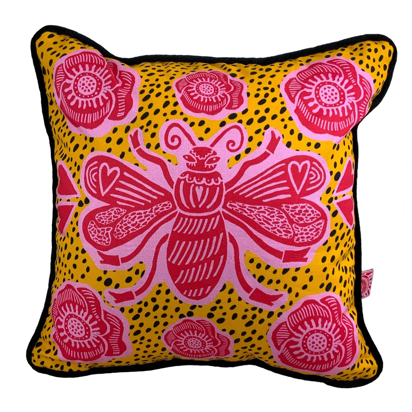 Bee Cushion Cover - Yellow