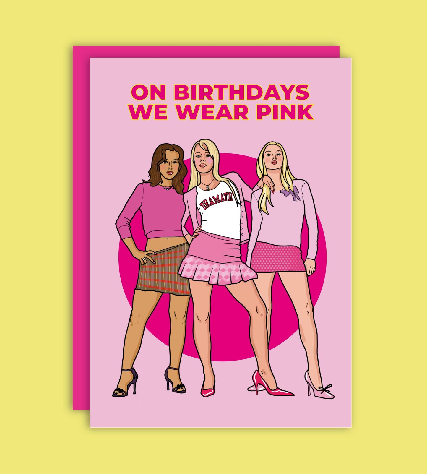 On Birthdays We Wear Pink Mean Girls Greeting Card