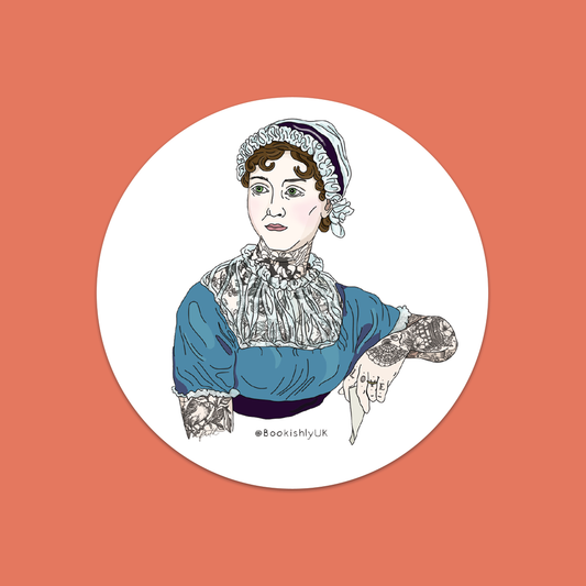 Jane Austen With Tattoos Vinyl Laptop Sticker