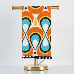 Mid Century Modern Teardrops Tea Towel