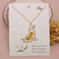 Gold Dog Dried Flower Necklace