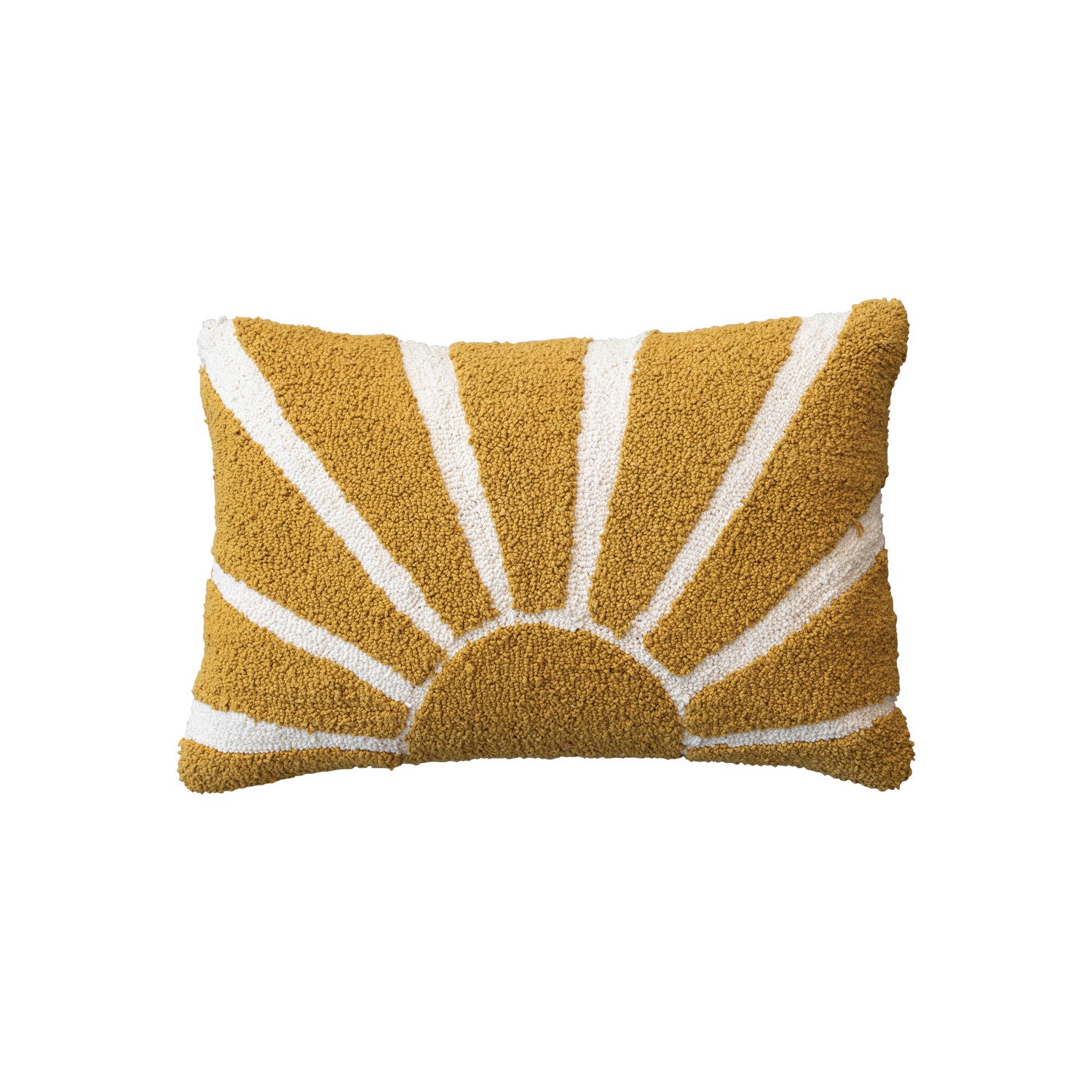 Cotton Tufted Lumbar Pillow w/ Sun & Cotton Back