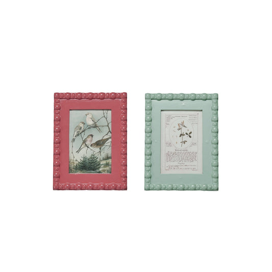 Picture Frame w/ Vintage Reproduction Image, 2 Colors (5" x 7" Photos)