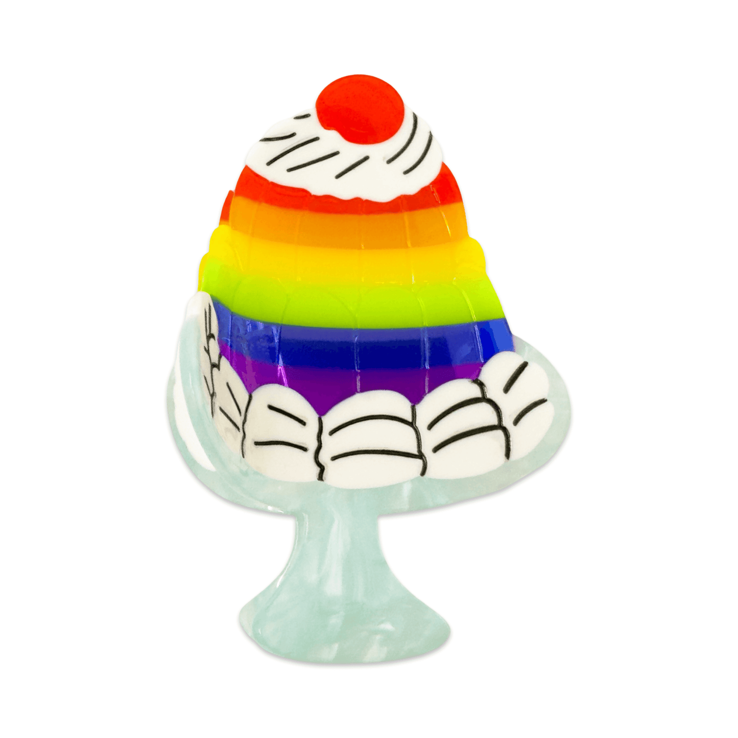 Large Rainbow Jello Cake Hair Claw Clip