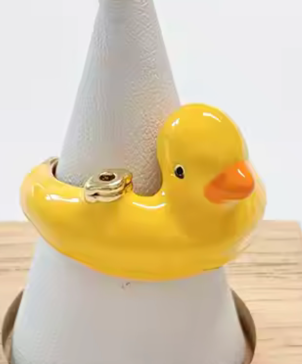 Duckie Pool Float Enamel Ring
