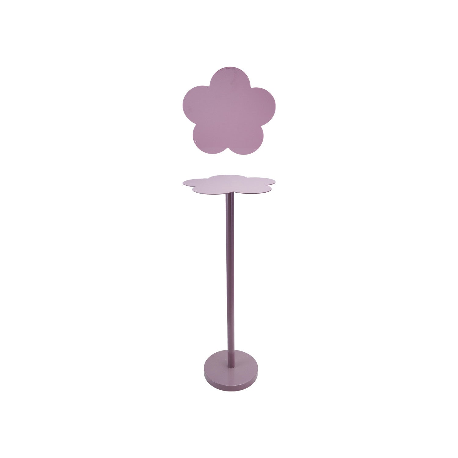 Metal Flower Shaped Martini Table, Lavender Color, KD