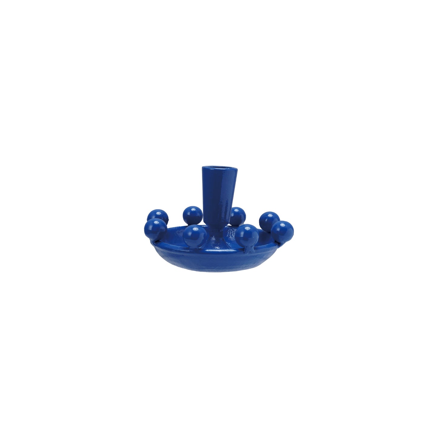 Cast Iron Taper Holder with Balls, Blue