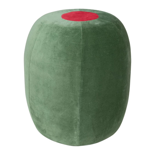 Cotton Velvet Upholstered Olive Shaped Stool