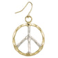 Silver Gold Peace Sign Earrings