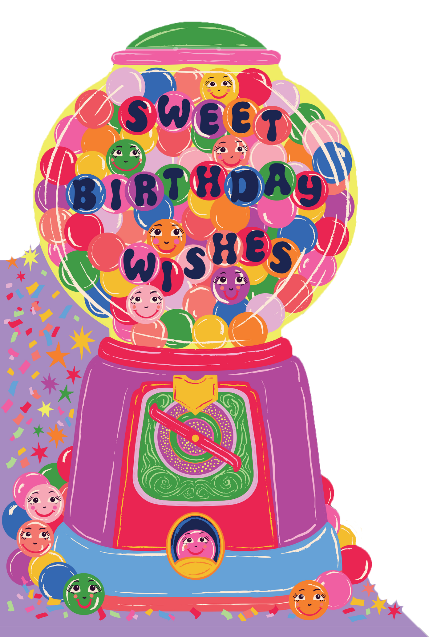 Bubblegum Birthday Wishes Greeting Card