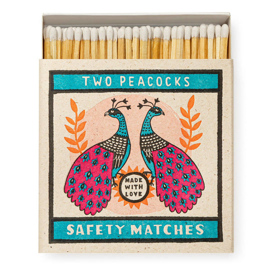 Two Peacocks | Square - Safety Matches