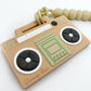 Silicone Boom Box Teether with Clip - Oatmeal