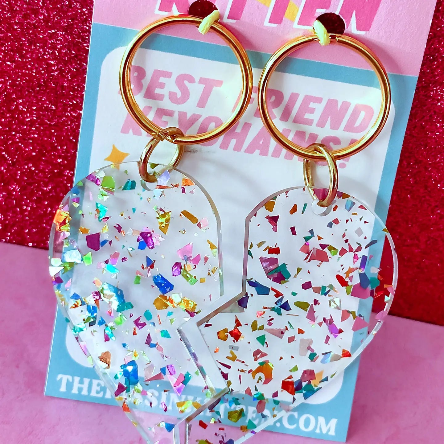 Best Friend Confetti Keychains