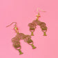 Abstract Organic Brass Dangle Earrings
