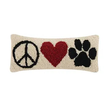 Peace Love & Dogs Hook Pillow