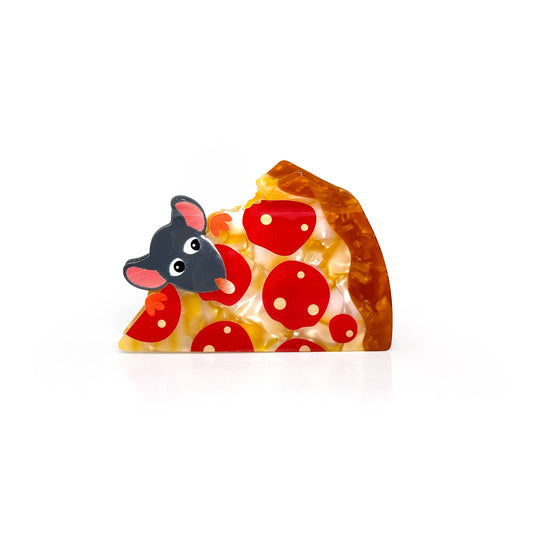 Pizza Rat Hair Claw Clip