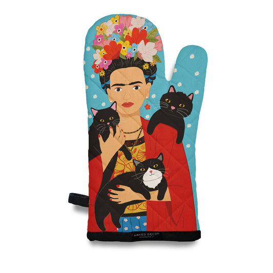 Frida with Trio Kitty Cats Oven Mitt