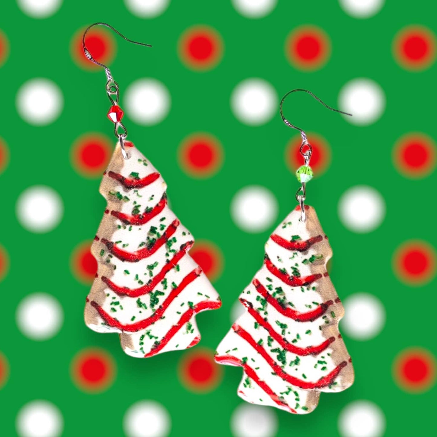 Christmas Tree Cake Earrings