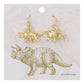 Prehistoric Times Gold Triceratops Earrings