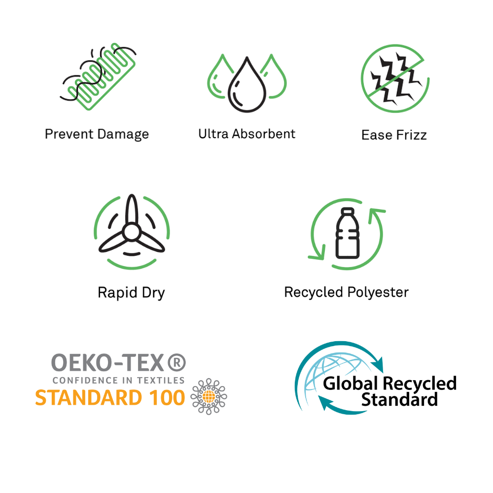 Tiles in the Sea Hair Towel