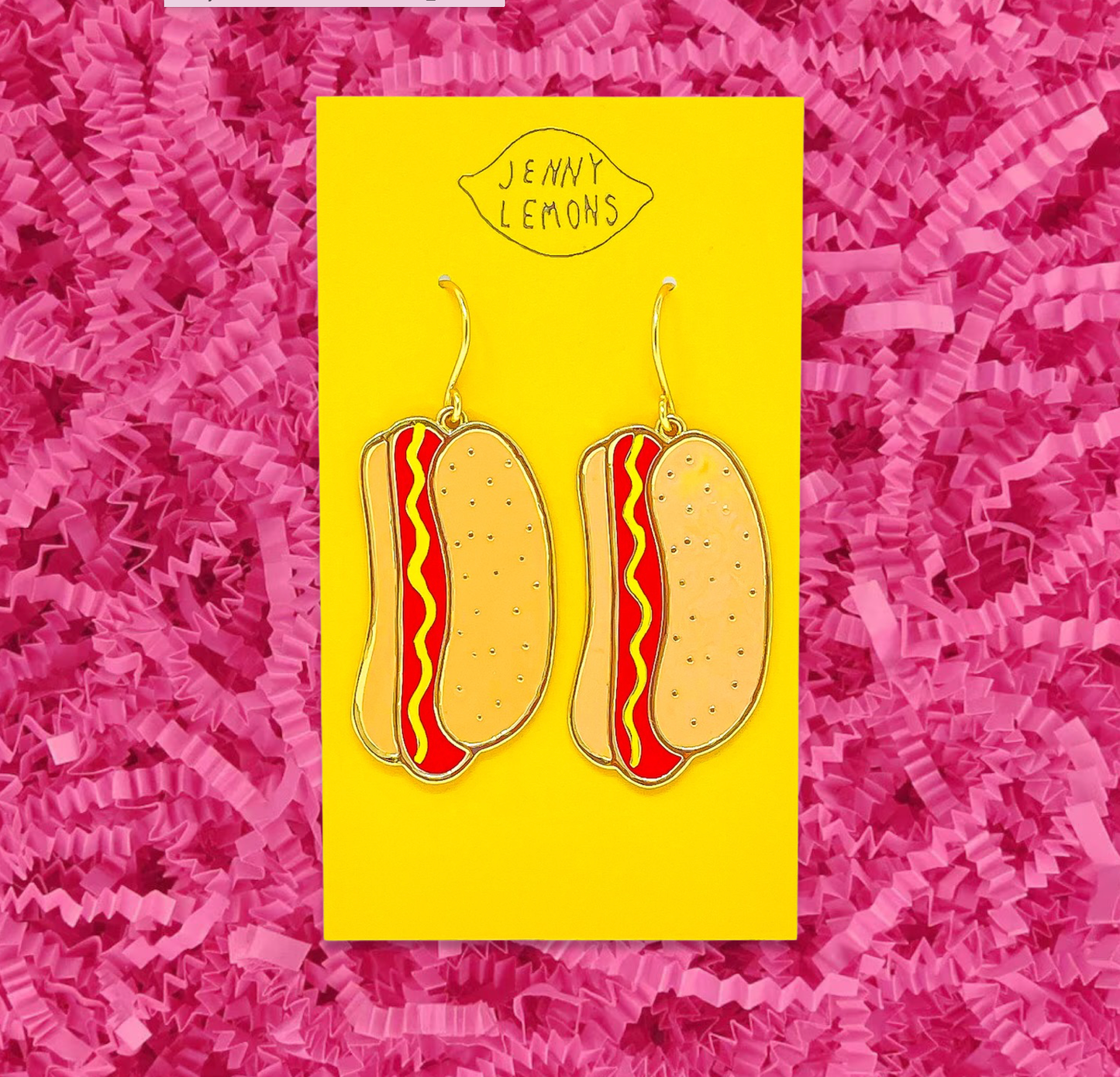 Hot Dog Charm Earrings