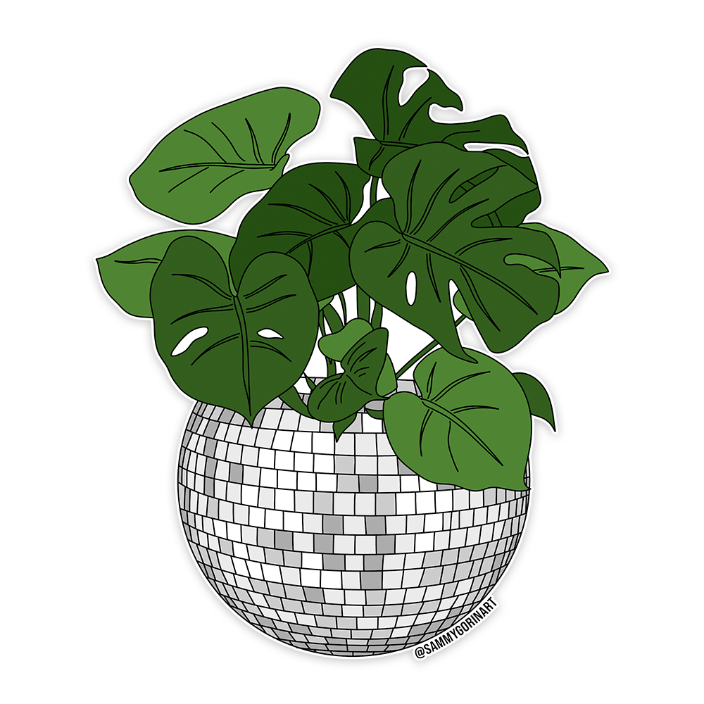 Disco Ball Planter Sticker