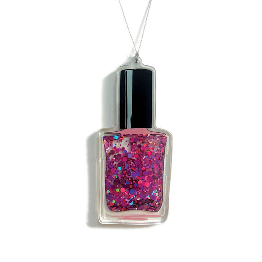 Pink Sparkle Glitter Polish Christmas Ornament
