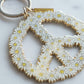 Peace Daisy Enamel Keychain