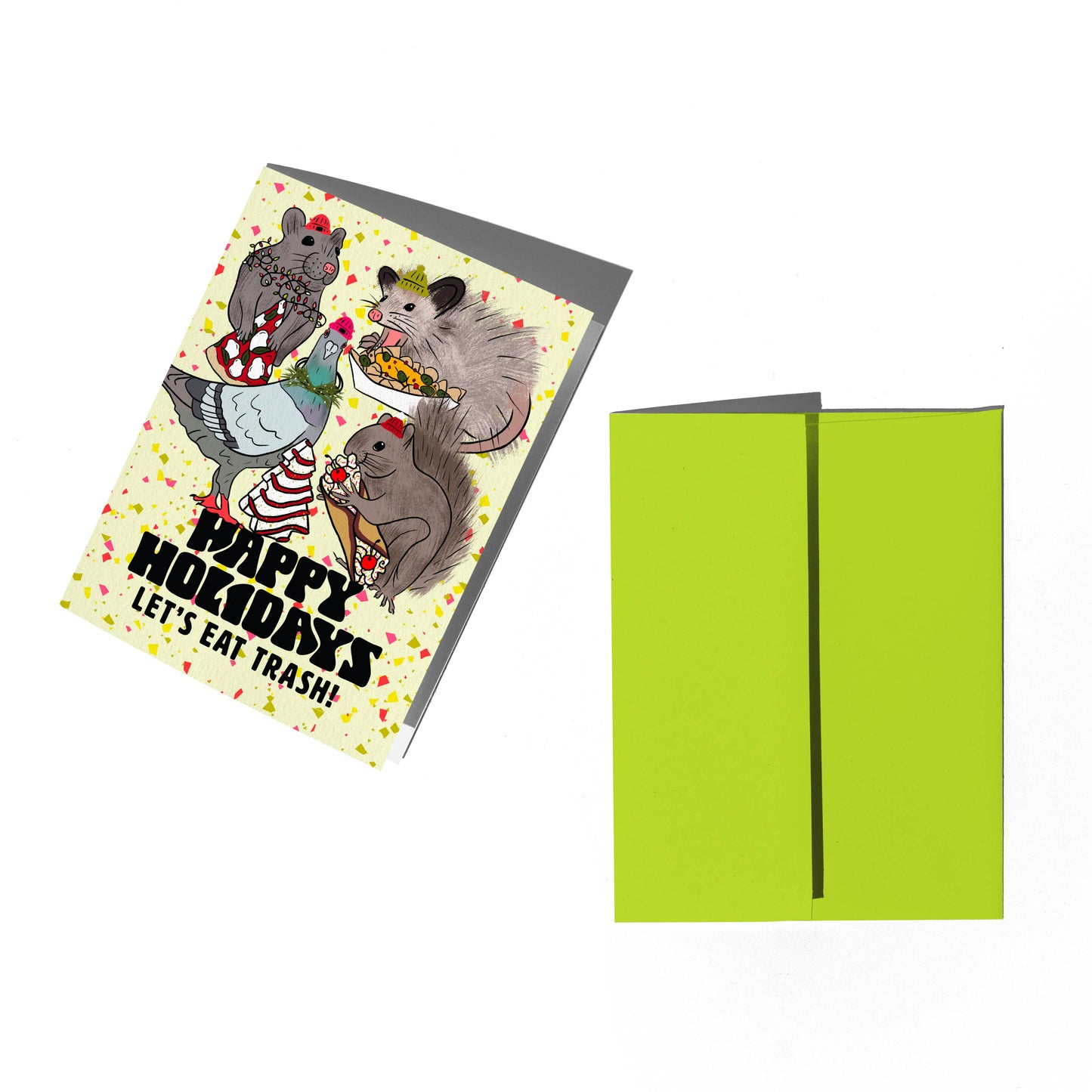 Trash Animals Christmas Card