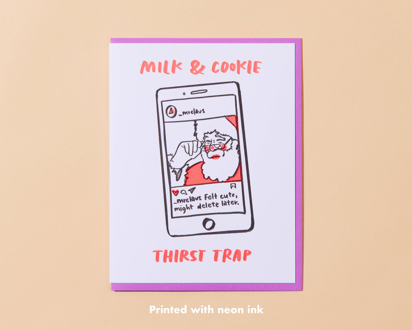 Thirst Trap Christmas Eve Letterpress Greeting Card