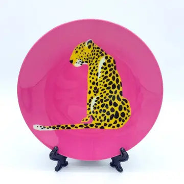 6 Inch Plate, A Leopard Sits By Wallace Elizabeth