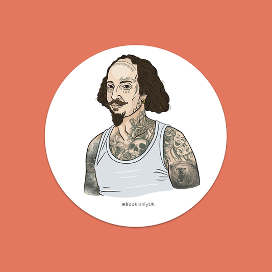 William Shakespeare With Tattoos Vinyl Laptop Sticker