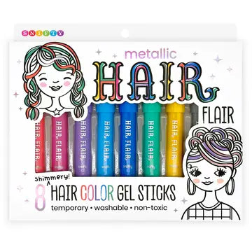 Hair Flair Metallic Shimmery Hair Color Gel Sticks Set of 8